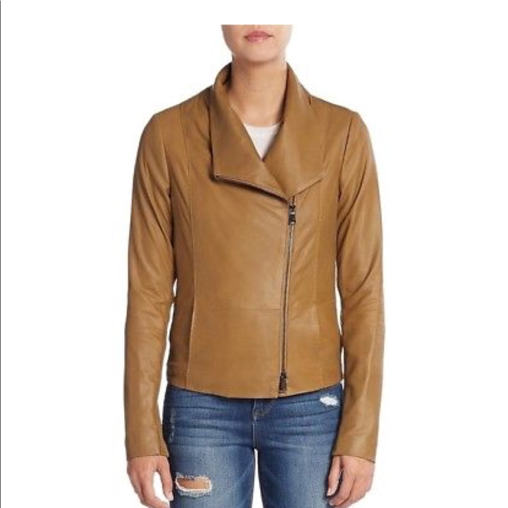 Camel Vince leather jacket